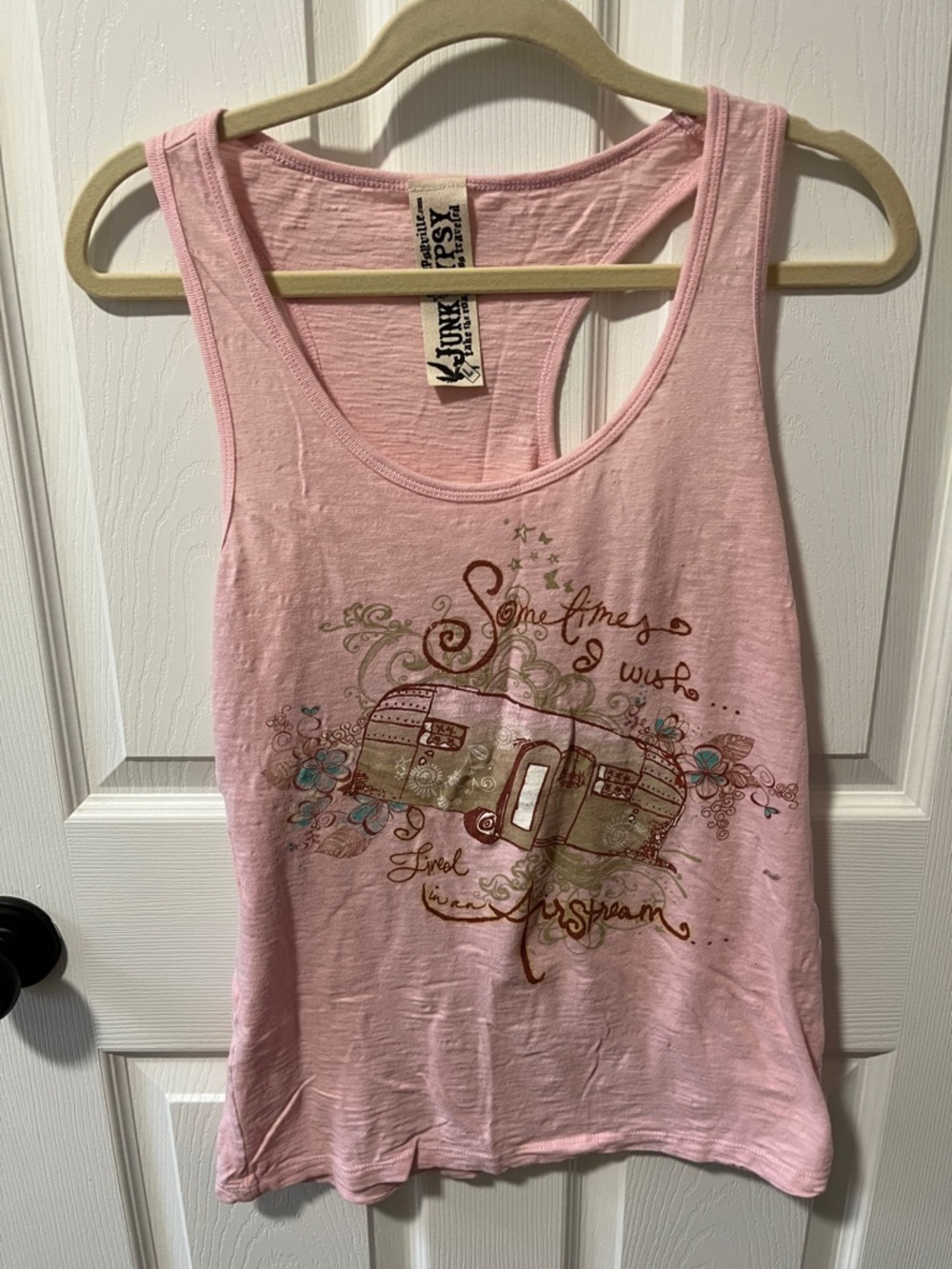 Junk Food Pink Graphic Racerback Tank Top